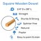 Wood Square Dowel Rods 1/4 inch Diameter, Multiple Lengths Available, Sticks for Crafts &#x26; Woodworking | Woodpeckers
